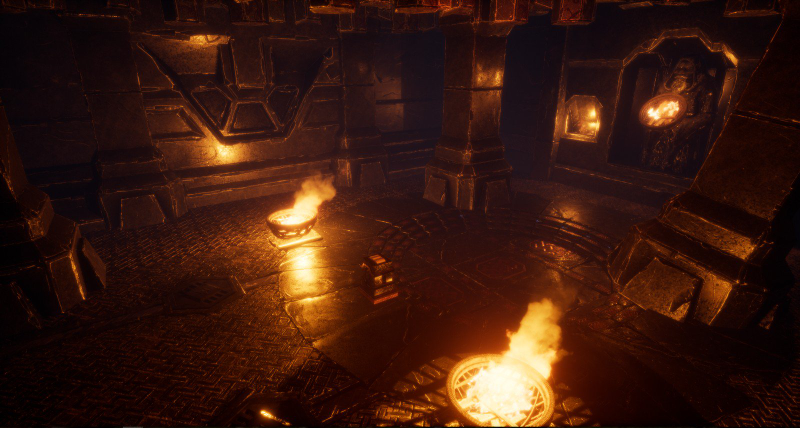 A shot of a placeholder level from the The Forgotten City, which formed part of the prototype that was submitted to Film Victoria.